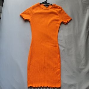 Bright orange bodycon dress